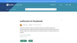 
                            11. wellcome to facebook - The Spotify Community