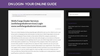 
                            6. Wells Fargo Dealer Services (wellsfargodealerservices) Login