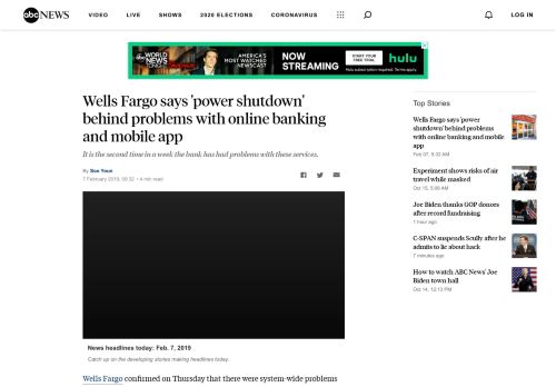 
                            11. Wells Fargo says 'power shutdown' behind problems with online ...