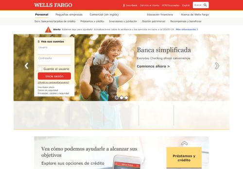 
                            1. Wells Fargo – Servicios bancarios, tarjetas de crédito, préstamos ...