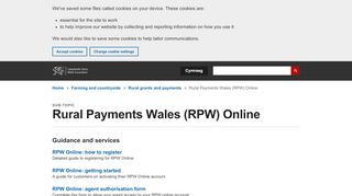 
                            8. Welsh Government | Rural Payments Wales Online