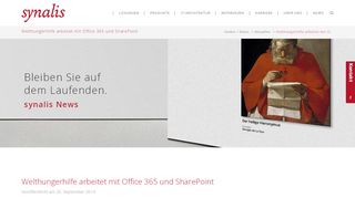 
                            6. Welthungerhilfe arbeitet mit Office 365 und SharePoint - synalis