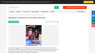 
                            2. Weltklasse-Tischtennis mit Timo Boll in München - Reservix GmbH ...