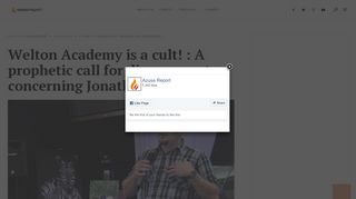 
                            12. Welton Academy is a cult! : Avoid Jonathan Welton | Azusa ...