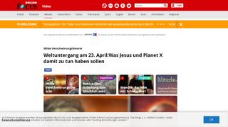 
                            7. Weltuntergang am 23. April: Was Jesus und Planet X damit zu tun ...