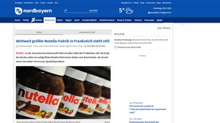 
                            11. Weltweit größte Nutella-Fabrik in Frankreich steht still - Wirtschaft ...