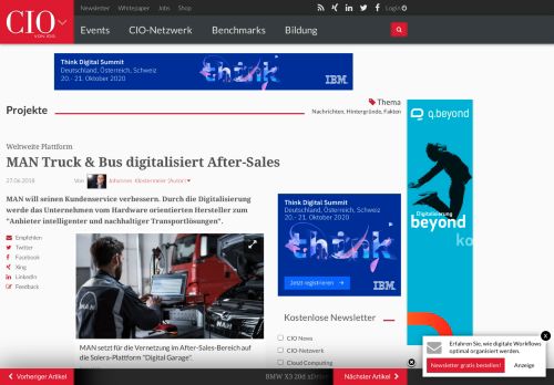 
                            11. Weltweite Plattform: MAN Truck & Bus digitalisiert After-Sales - cio.de