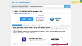 
                            7. wematchmatrimony.com at WI. Home - Best Christian Matrimony ...