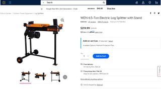 
                            13. WEN 6.5-Ton Electric Log Splitter with Stand - Walmart.com