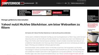 
                            9. Weniger gefährliche Internetseiten: Yahoo! nutzt McAfee SiteAdvisor ...