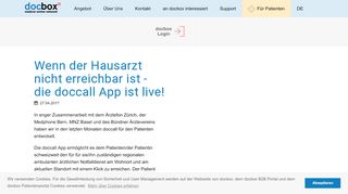 
                            13. Wenn der Hausarzt nicht erreichbar ist - die doccall App ist live! - docbox