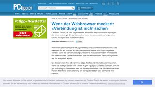 
                            5. Wenn der Webbrowser meckert: «Verbindung ist nicht sicher ...