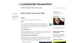 
                            10. Wenn LinkedIn nervt, ein paar Tipps | LinkedInsider Deutschland