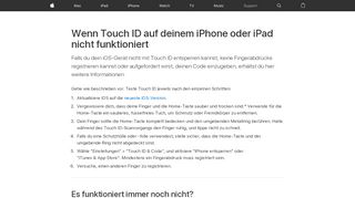 
                            2. Wenn Touch ID auf Ihrem iPhone oder iPad nicht funktioniert - Apple ...