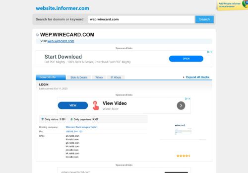 
                            9. wep.wirecard.com at Website Informer. LOGIN. Visit Wep Wirecard.