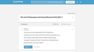 
                            8. Wer hat Erfahrungen mit InternetKarriereClub (IKC) ? (Freizeit ...