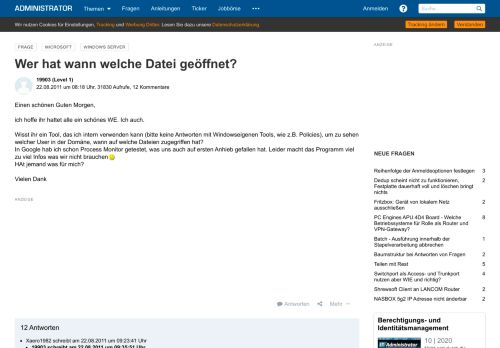 
                            2. Wer hat wann welche Datei geöffnet - Administrator