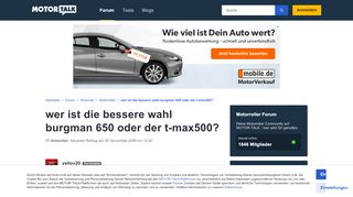 
                            4. Wer ist die bessere wahl burgman 650 oder der t-max500 ...