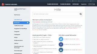 
                            8. Wer kann online einchecken? | Häufig gestellte ... - Turkish Airlines