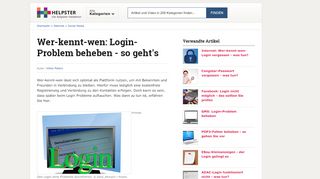 
                            1. Wer-kennt-wen: Login-Problem beheben - so geht's - Helpster.de