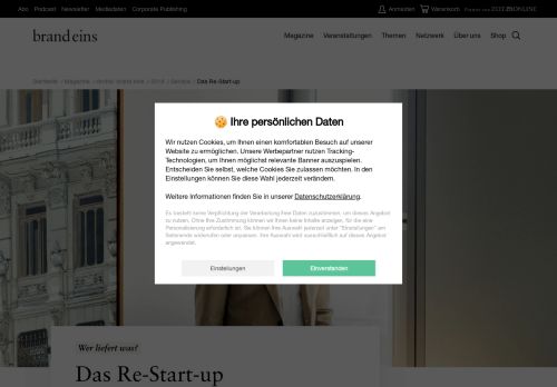 
                            7. Wer liefert was?: Das Re-Start-up - brand eins online