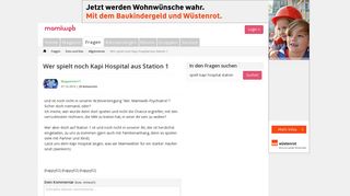 
                            5. Wer spielt noch Kapi Hospital aus Station 1 - Mamiweb.de