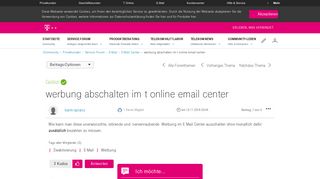 
                            2. werbung abschalten im t online email center - Telekom hilft Community