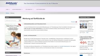 
                            8. Werbung im SoftGuide Softwareführer - IT-Dienstleister