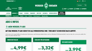 
                            10. WERDER.TV | Alle Infos zum Abo | Werder.TV