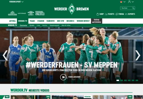 
                            1. Werder.TV: Videos & Highlights in der Werder Mediathek