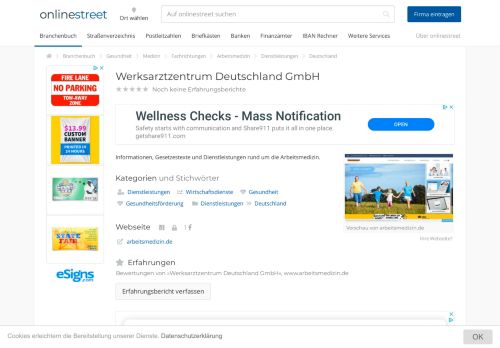 
                            11. Werksarztzentrum Deutschland GmbH - Onlinestreet