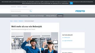 
                            7. Werkstudententätigkeit bei Festo | Festo Unternehmen