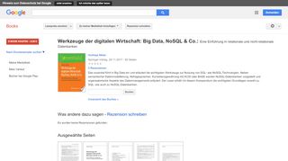 
                            12. Werkzeuge der digitalen Wirtschaft: Big Data, NoSQL & Co.: Eine ... - Google Books-Ergebnisseite