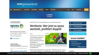 
                            10. Wertkarte: Wer jetzt zu spusu wechselt, profitiert doppelt - Pressetext