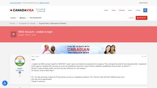 
                            7. WES Account - unable to login - Canadavisa.com