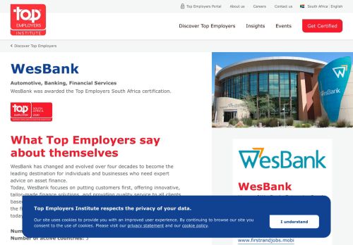 
                            7. WesBank - Top Employers Institute