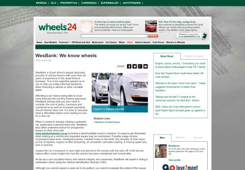 
                            11. WesBank: We know wheels | Wheels24