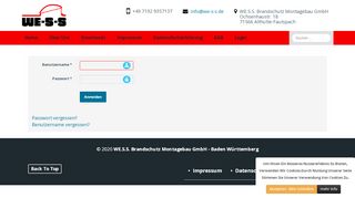 
                            3. WE.S.S. Brandschutz Montagebau GmbH - Baden Württemberg - Login