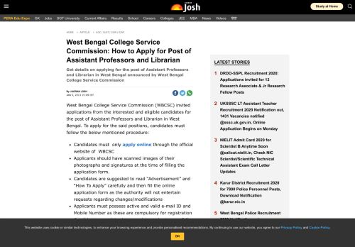 
                            10. West Bengal College Service Commission: How to Apply for Post of ...