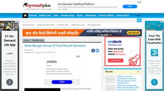 
                            10. West Bengal Group D Final Result Declared, Check Scores At Www ...