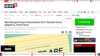 
                            7. West Bengal Group D Recruitment 2017 Results Out at wbgdrb.in ...