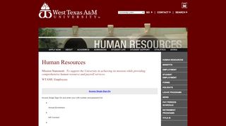 
                            8. West Texas A&M University: Human Resources