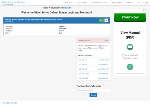 
                            3. Westermo Viper Series Default Router Login and Password