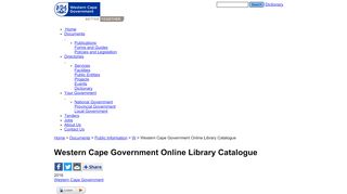 
                            9. Western Cape Government Online Library Catalogue | Western Cape ...