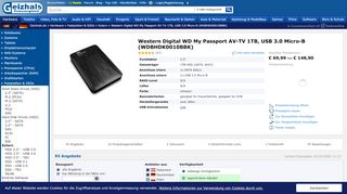 
                            9. Western Digital WD My Passport AV-TV 1TB ab € 69,92 (2019 ...