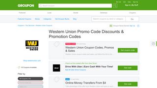 
                            9. Western Union Coupons, Promo Codes & Deals 2019 - Groupon