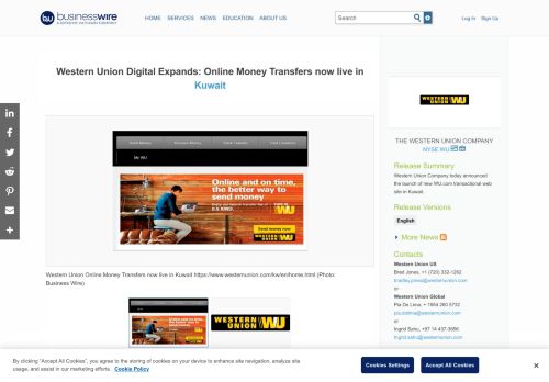 
                            11. Western Union Digital Expands: Online Money Transfers now live in ...