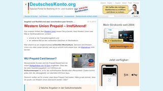 
                            10. Western Union Prepaid – Irreführend! - DeutschesKonto.org