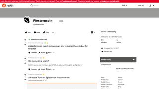 
                            3. Westerncoin - Reddit