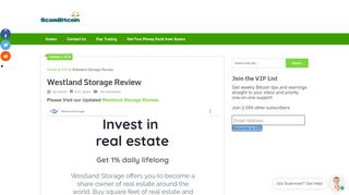 
                            10. Westland Storage Review - Scam Bitcoin